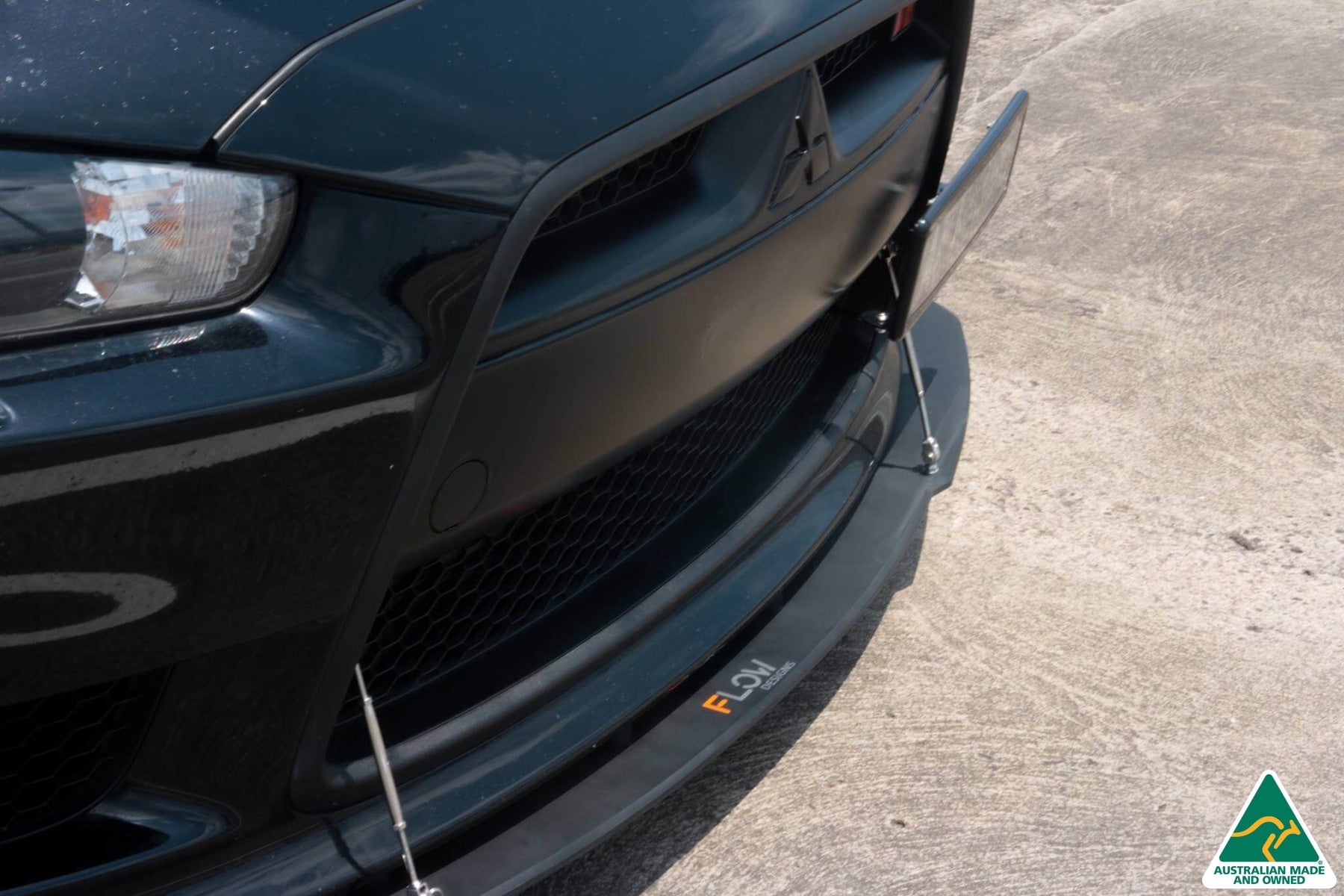 Mitsubishi Lancer CJ Front Splitter with Rods | Flow Designs Australia