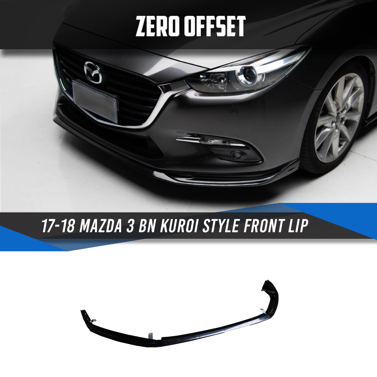 Kuroi Style Front Lip for Mazda 3 BN Sedan/Hatch 2017-2018