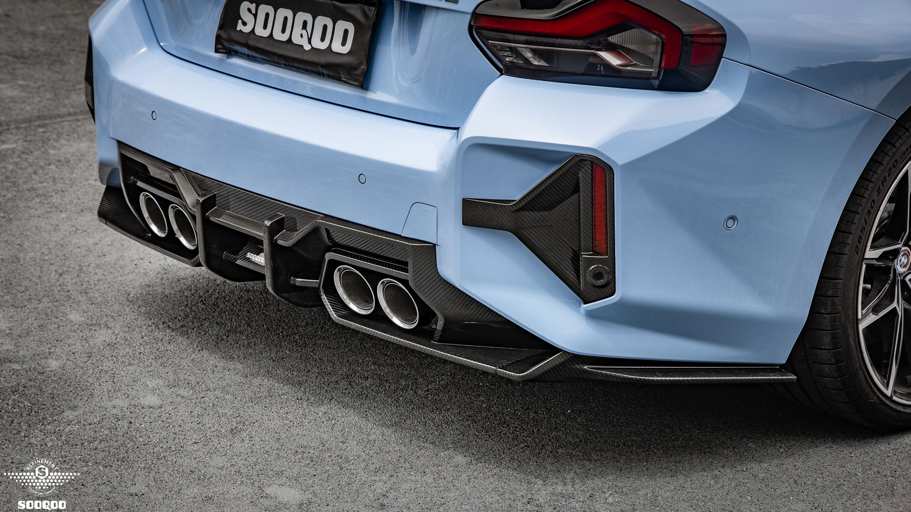 Sooqoo Style Pre Pregged Dry Carbon Fiber Rear Diffuser for BMW M2 G87 2023+