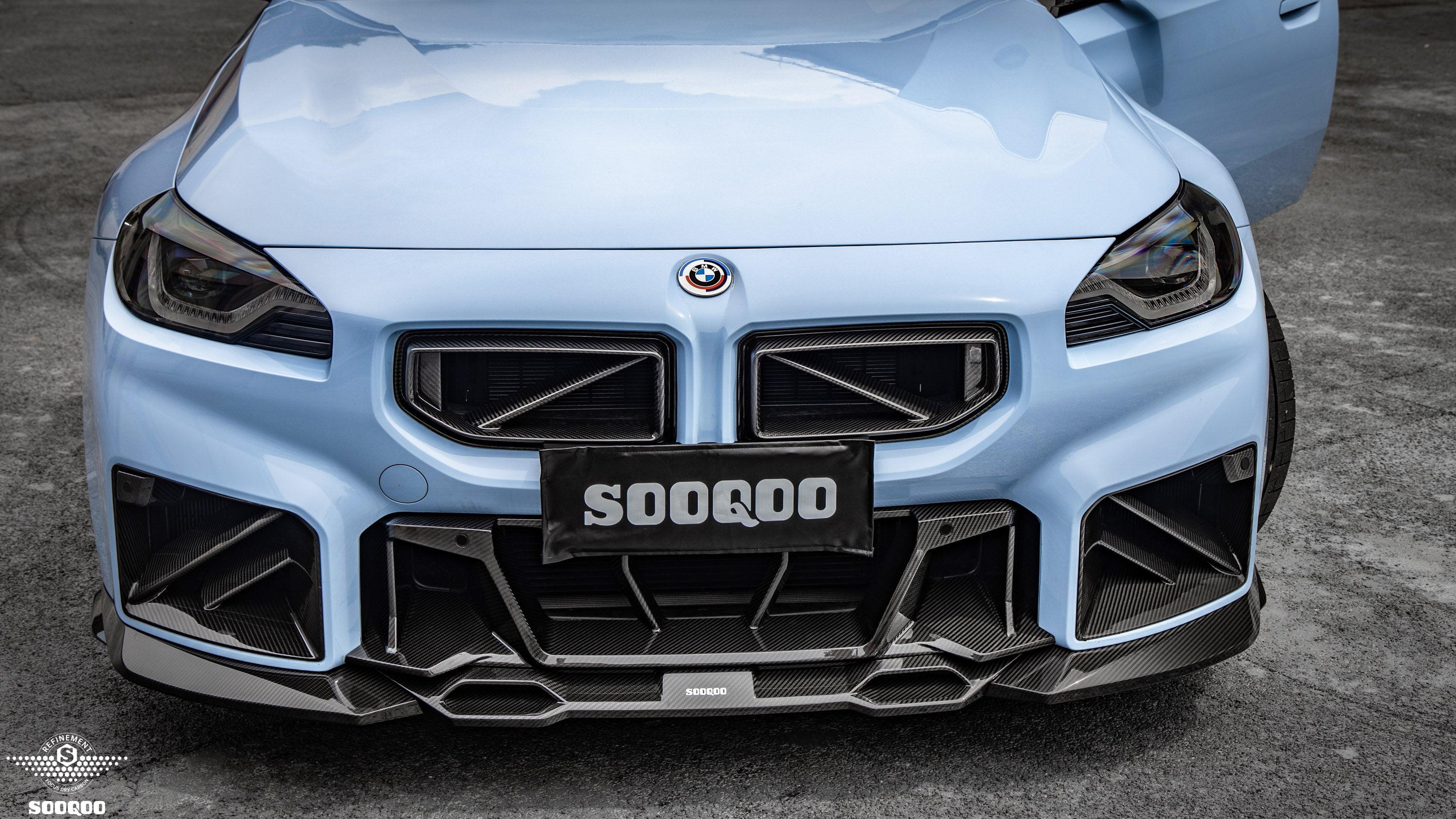 Sooqoo Style Pre Pregged Dry Carbon Fiber Center Bumper Trim for BMW M2 G87 2023+