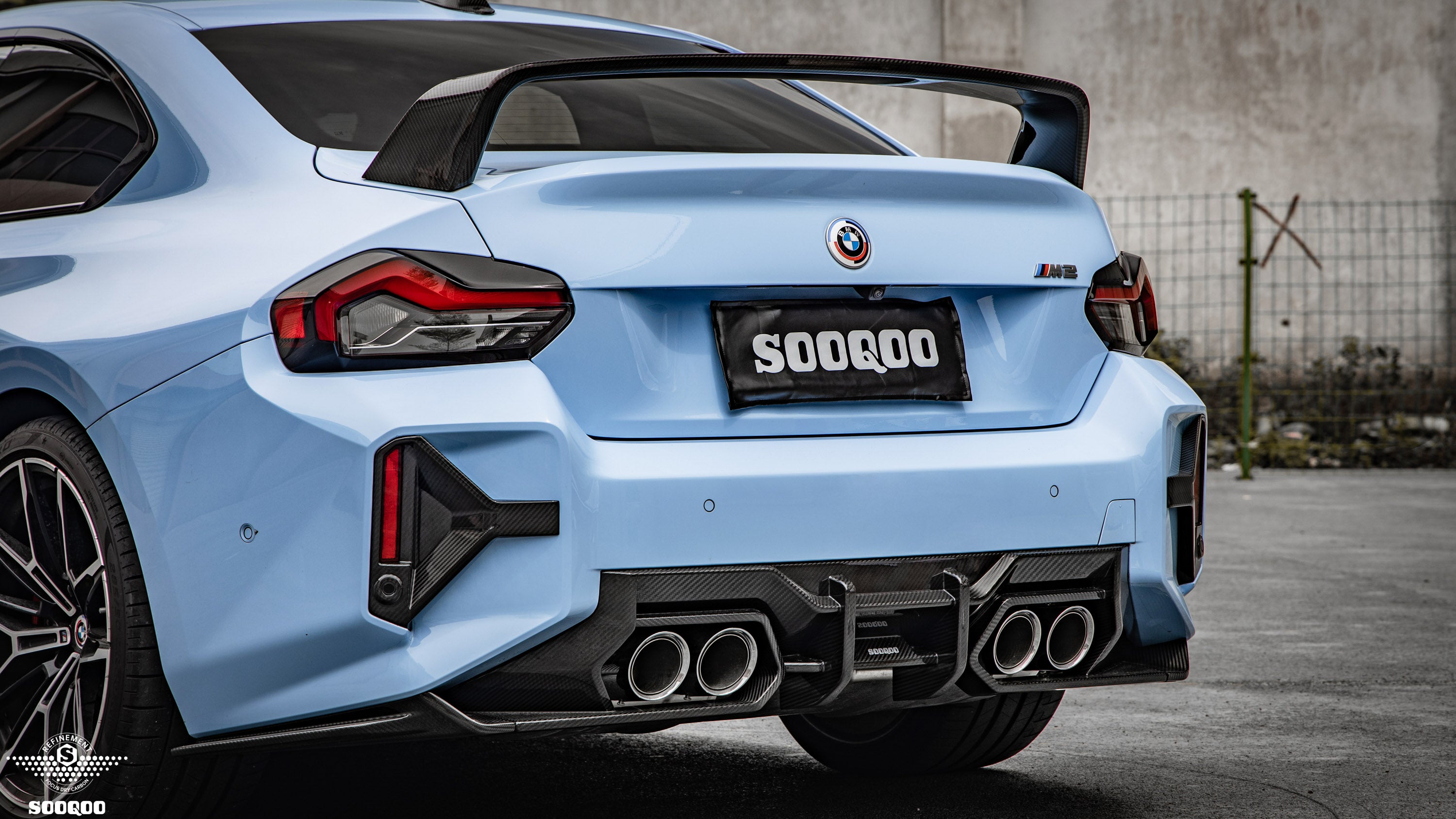 Sooqoo Style Pre Pregged Dry Carbon Fiber Rear Diffuser for BMW M2 G87 2023+