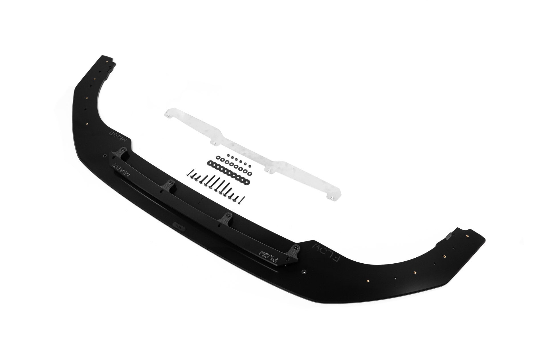 Volkswagen MK8 Golf GTI Front Lip Splitter & Bumper Reinforcement Plate (GLOSS BLACK)