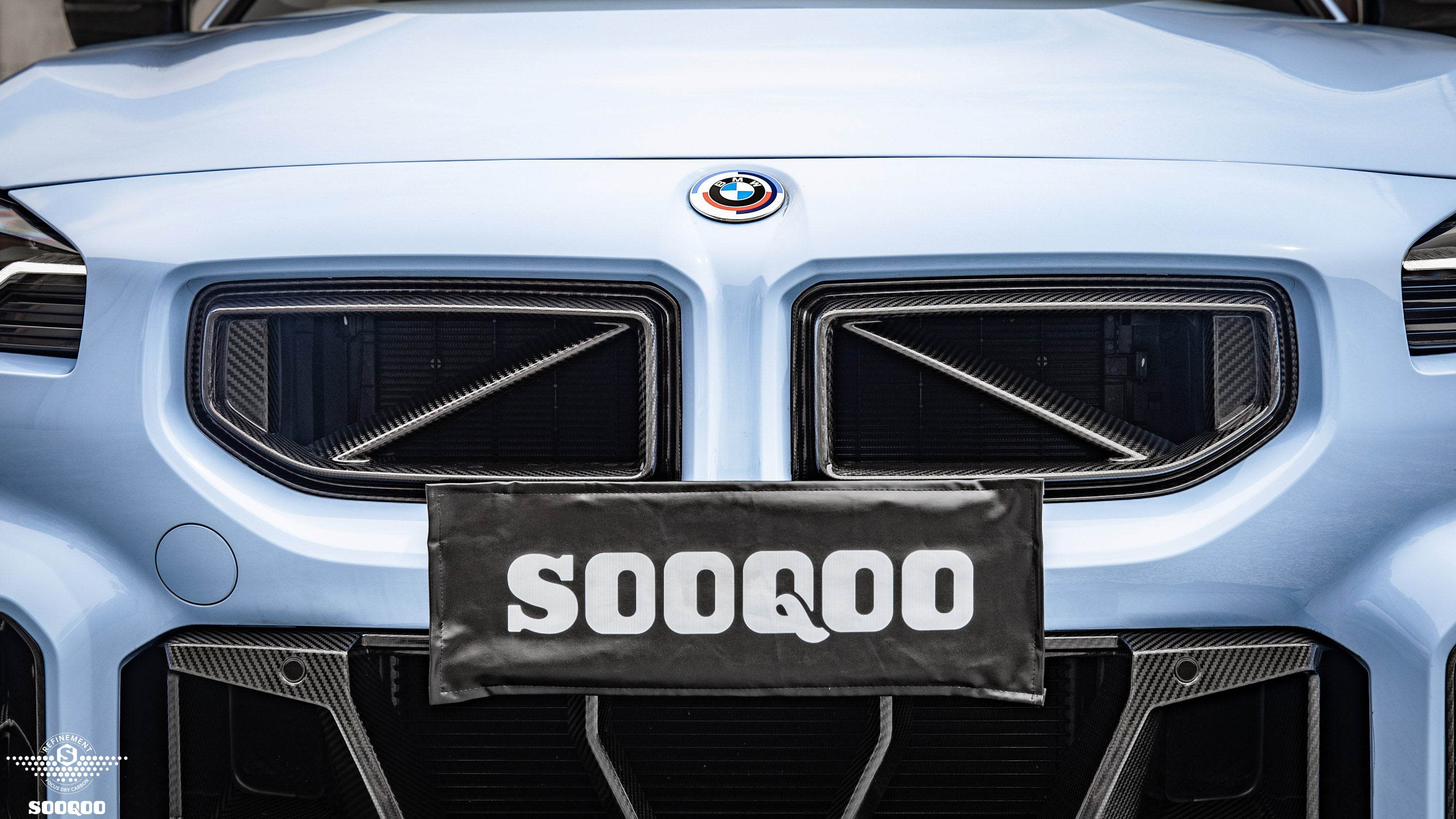 Sooqoo Style Pre Pregged Dry Carbon Fiber Front Grille for BMW M2 G87 2023+