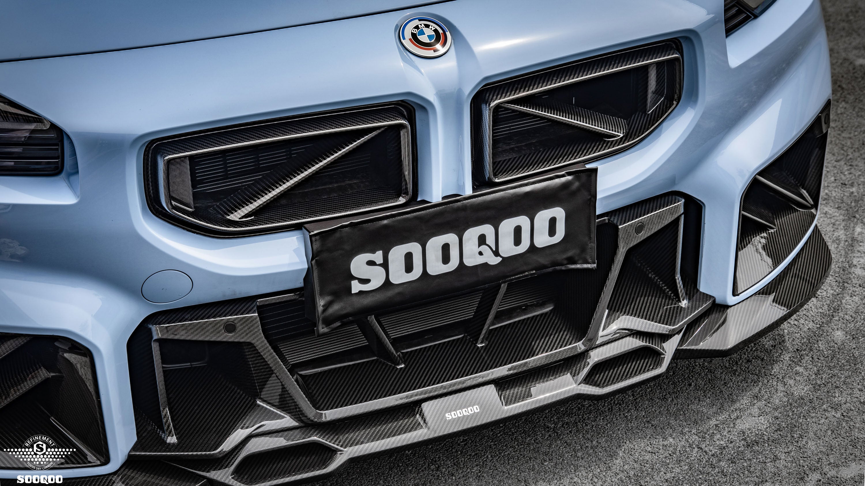 Sooqoo Style Pre Pregged Dry Carbon Fiber Center Bumper Trim for BMW M2 G87 2023+