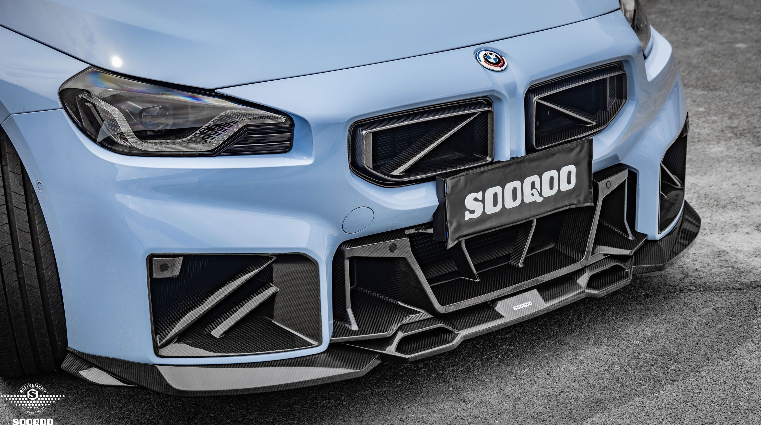 Sooqoo Style Pre Pregged Dry Carbon Fiber Front Lip Type A for BMW M2 G87 2023+