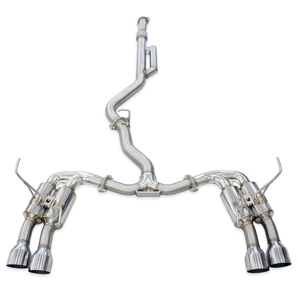 R400 Cat Back Exhaust w/SS Straight Cut Tips - Subaru WRX VB 22+