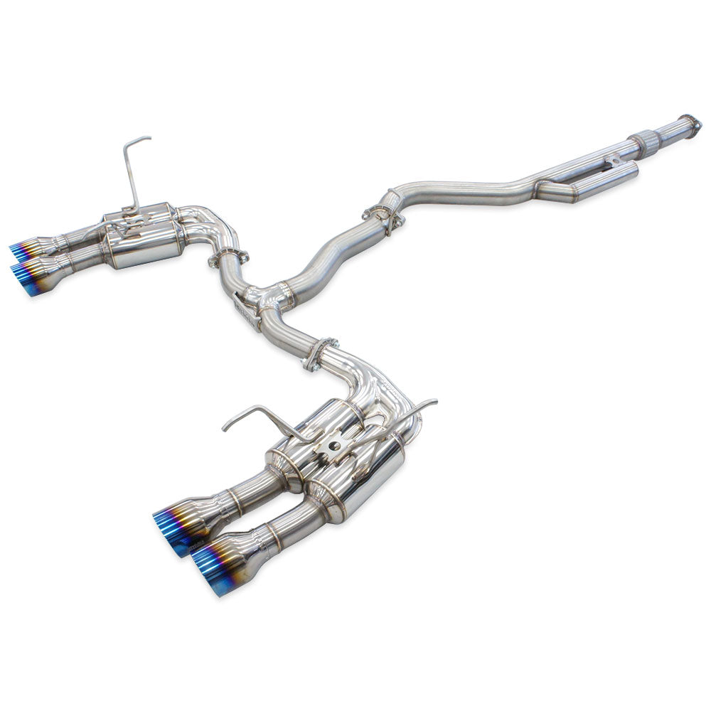 R400 Cat Back Exhaust w/Ti Straight Cut Tips - Subaru WRX VB 22+