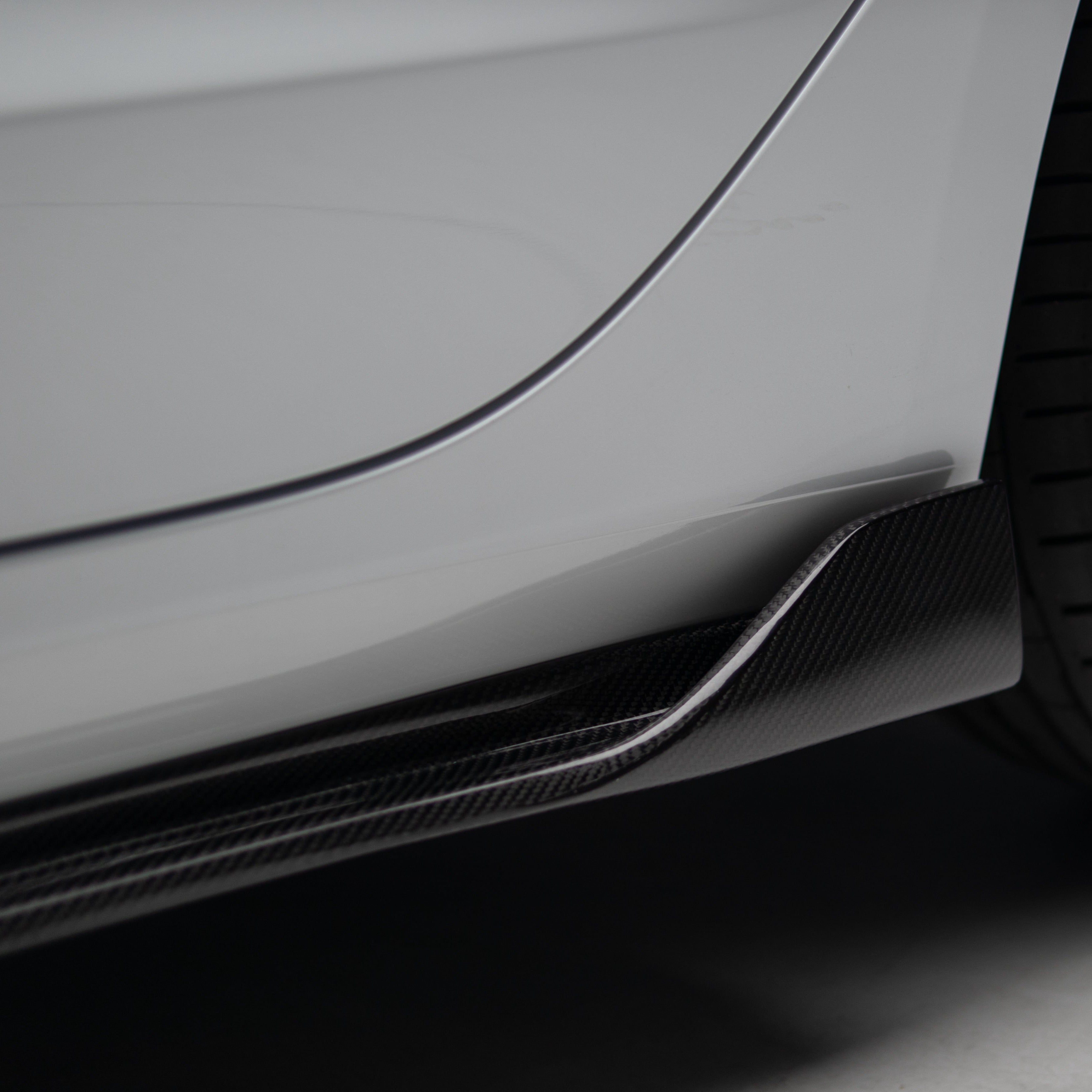 Vorsteiner Style Side Skirts (Carbon Fibre) for Tesla Model 3 19+