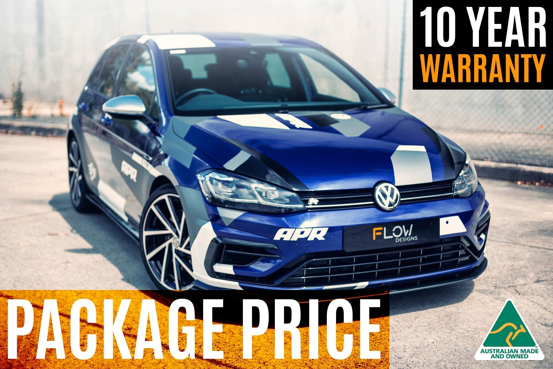 Volkswagen MK7.5 Golf R Full Lip Splitter Set with Flow-Lock Rear Diffuser