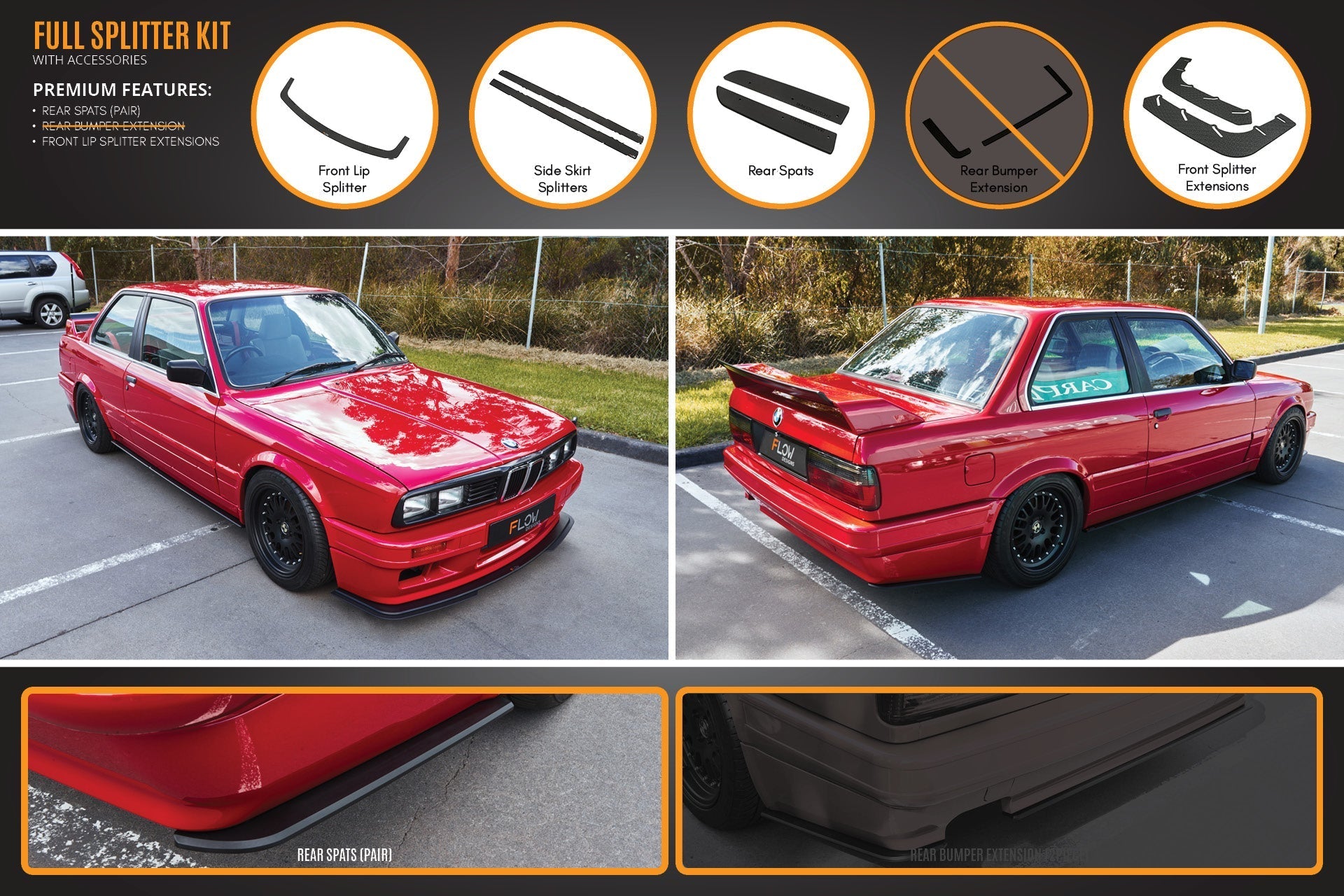 E30 M-Tech 2 Full Lip Splitter Set