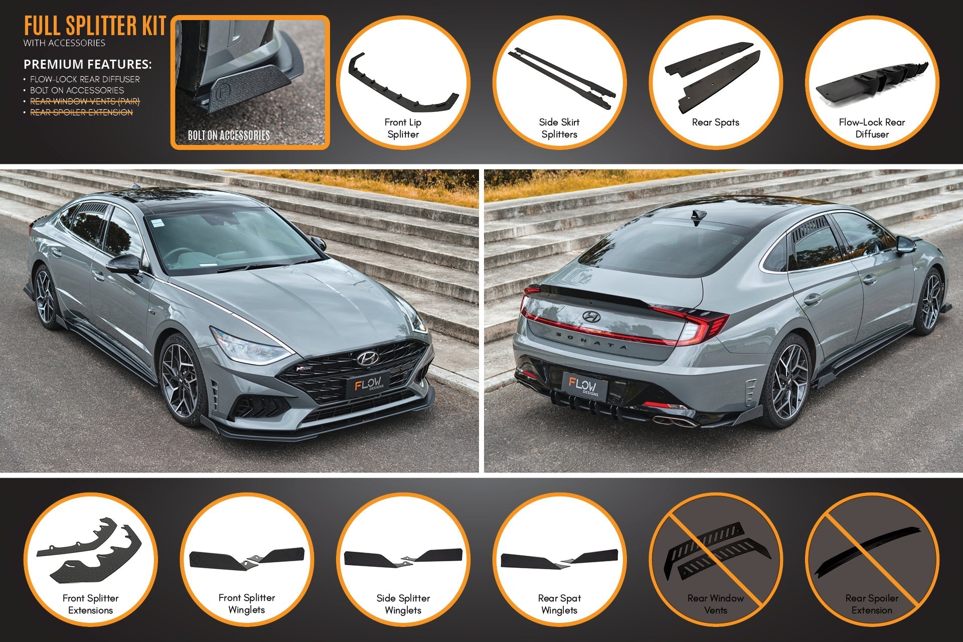 DN8 Sonata N Line 2020-2023 Full Lip Splitter Set