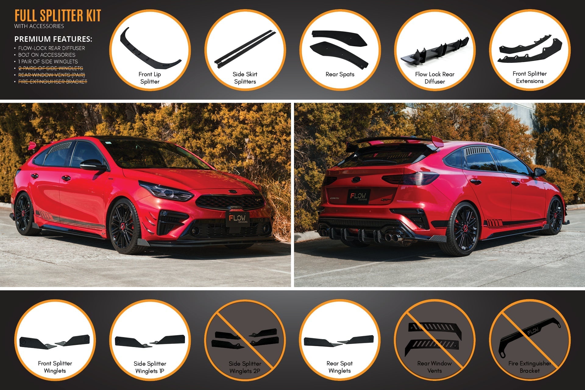 Cerato GT Hatch PFL Full Lip Splitter Set