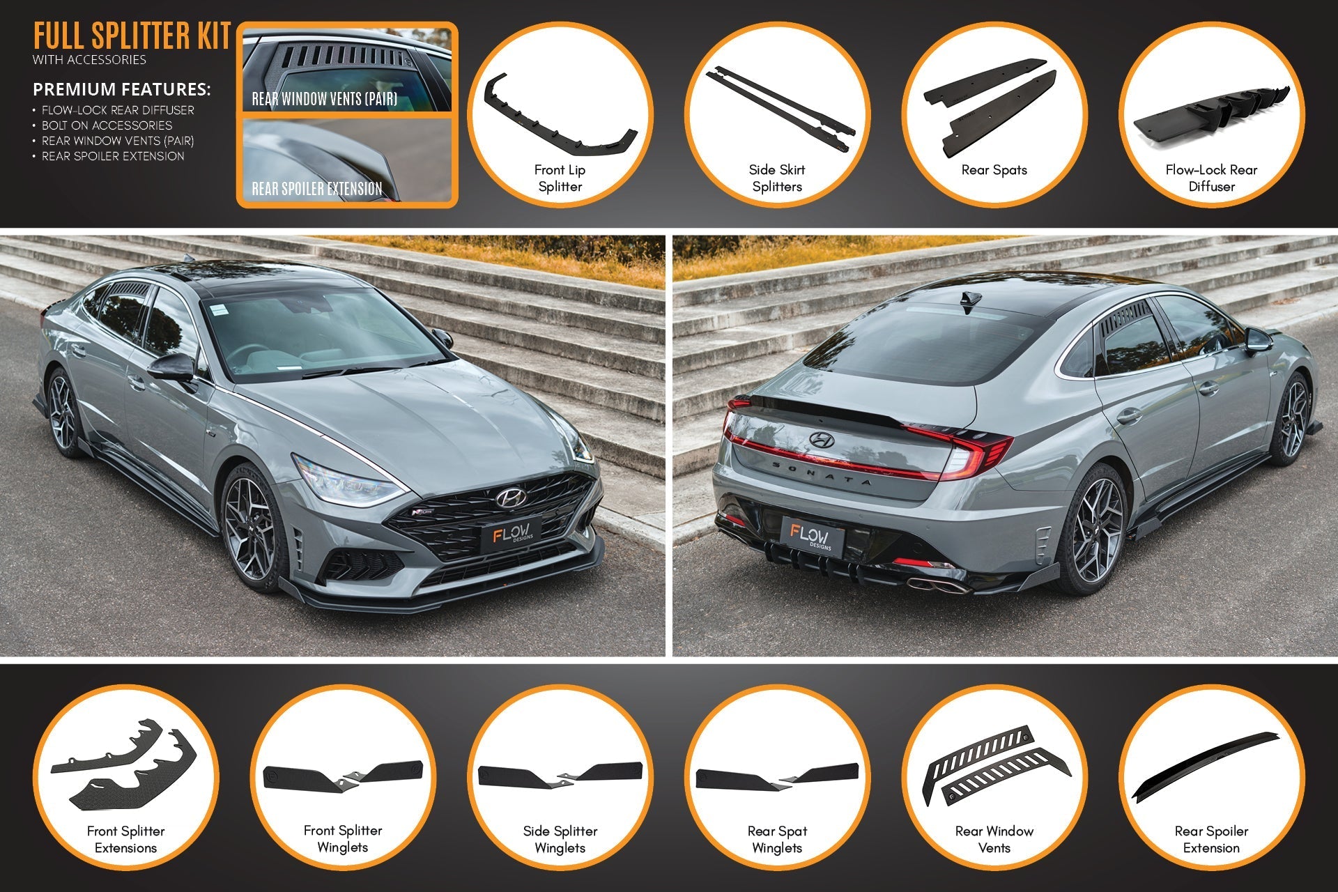 DN8 Sonata N Line 2020-2023 Full Lip Splitter Set