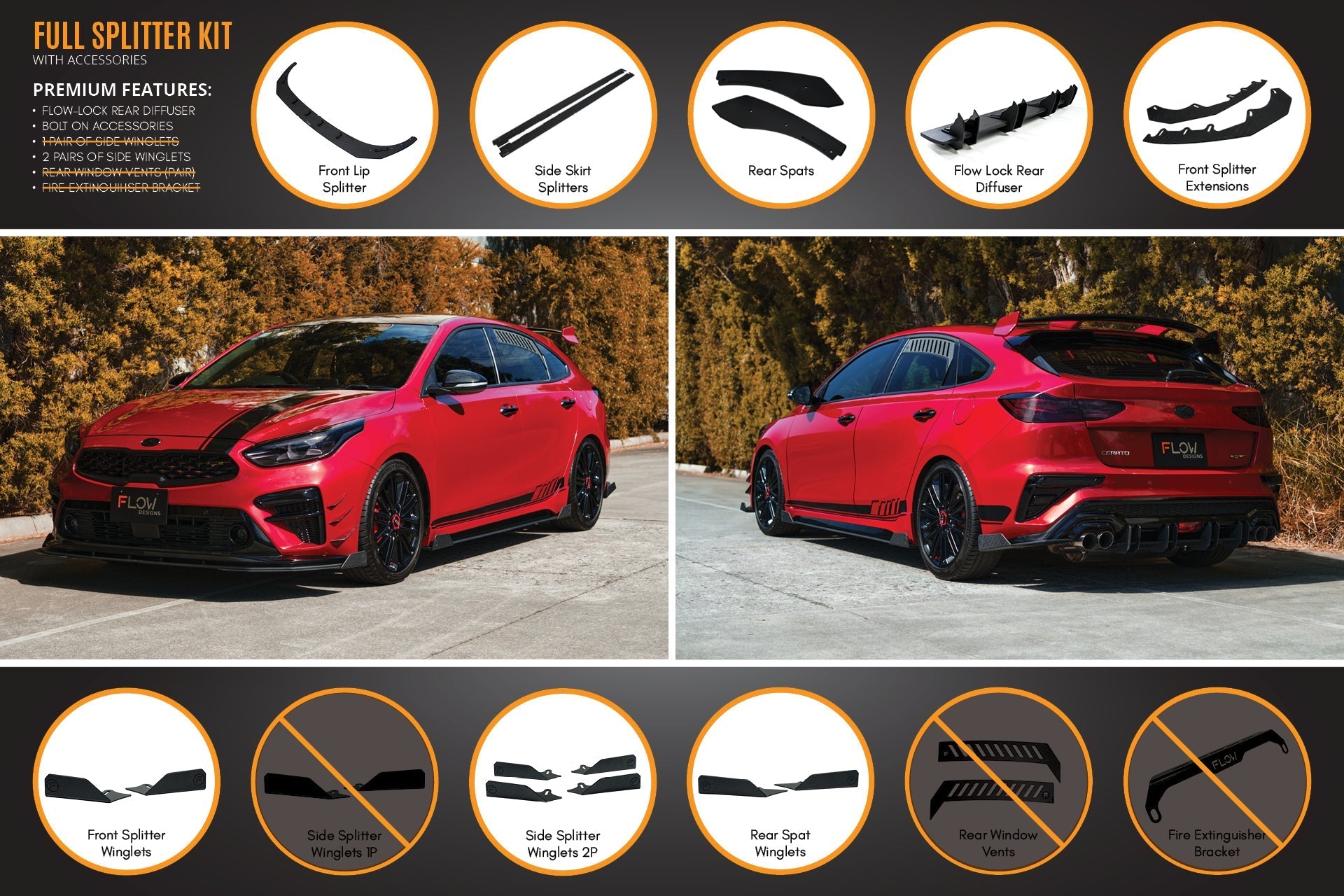 Cerato GT Hatch PFL Full Lip Splitter Set