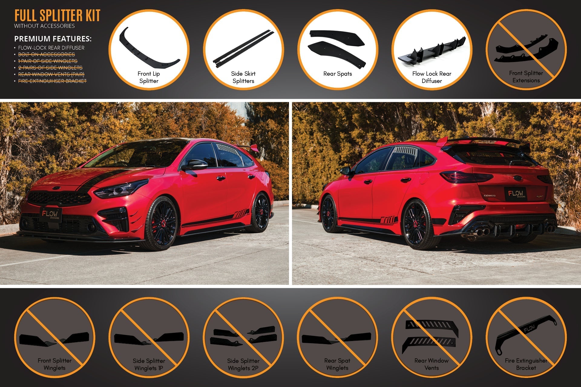 Cerato GT Hatch PFL Full Lip Splitter Set