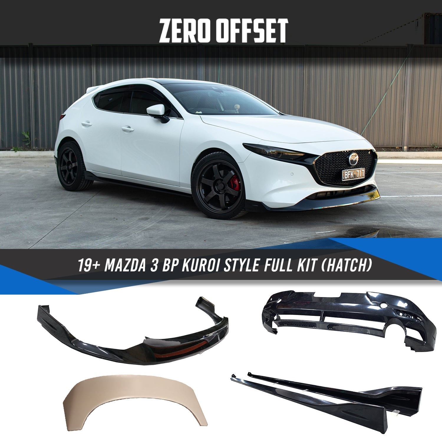 Kuroi Style Full Kit for Mazda 3 BP Hatch 2019+