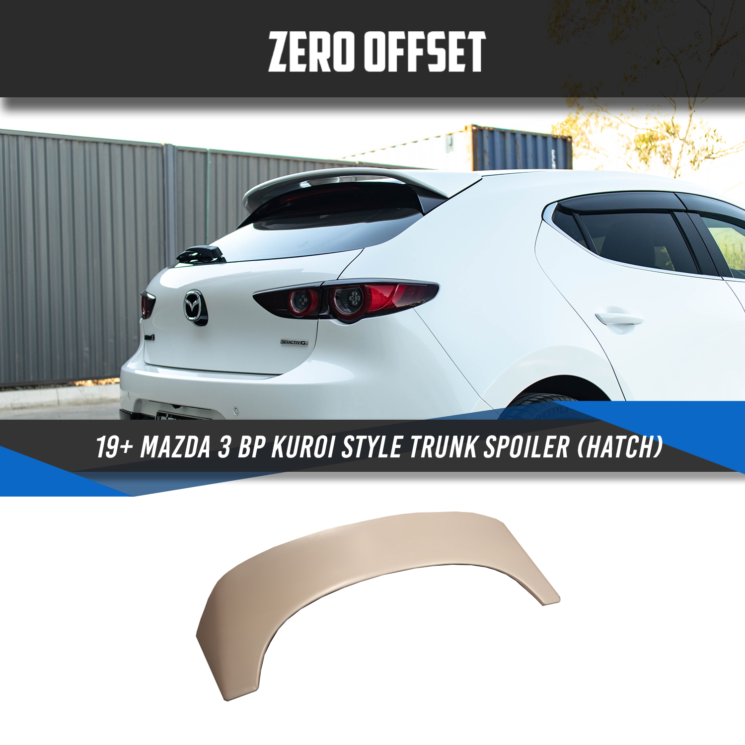 Kuroi Style Roof Spoiler for Mazda 3 BP Hatch 2019+