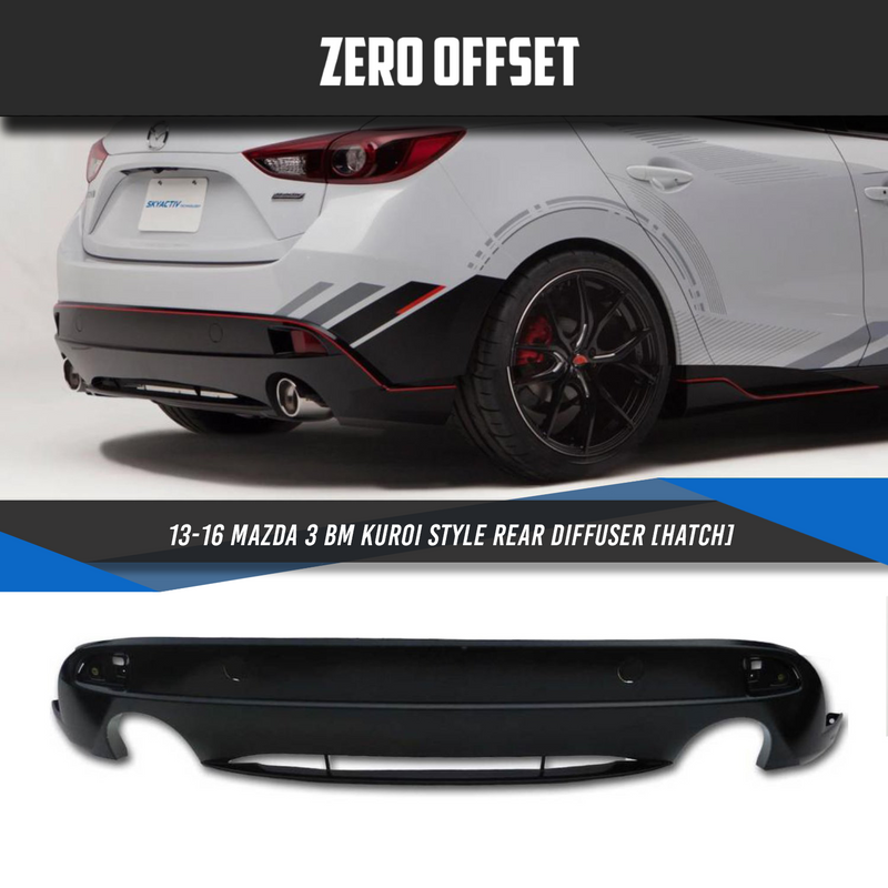 Kuroi Style Rear Diffuser for Mazda 3 BM Hatch 2013-2016