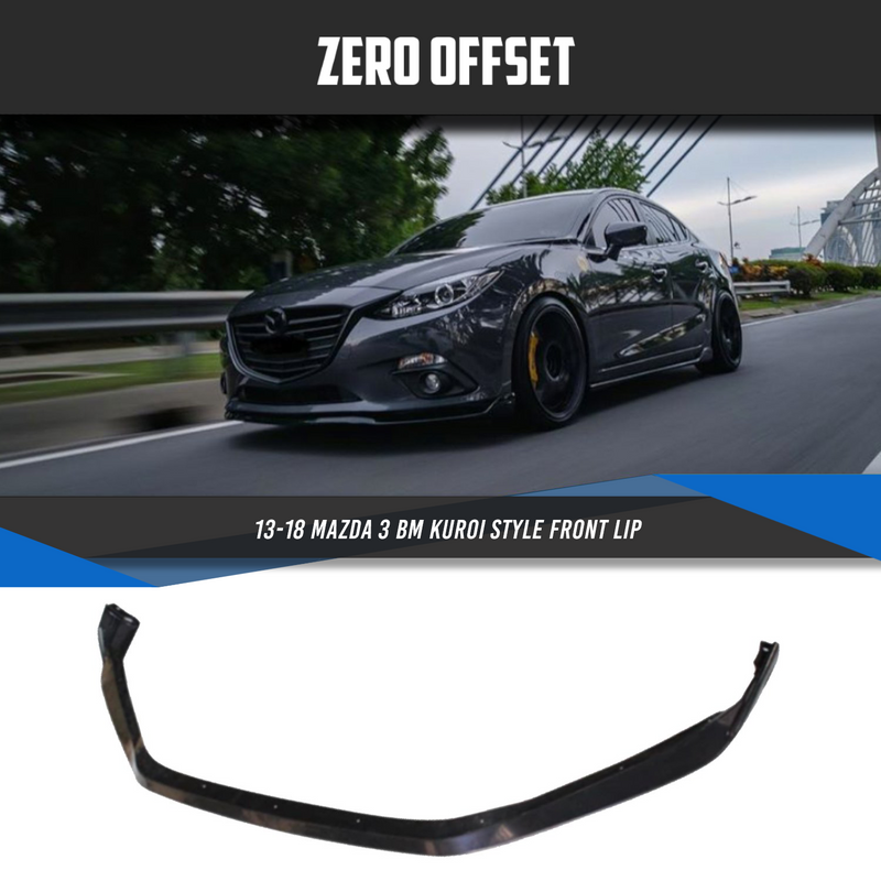 Kuroi Style Front Lip for Mazda 3 BM Sedan/Hatch 2013-2016