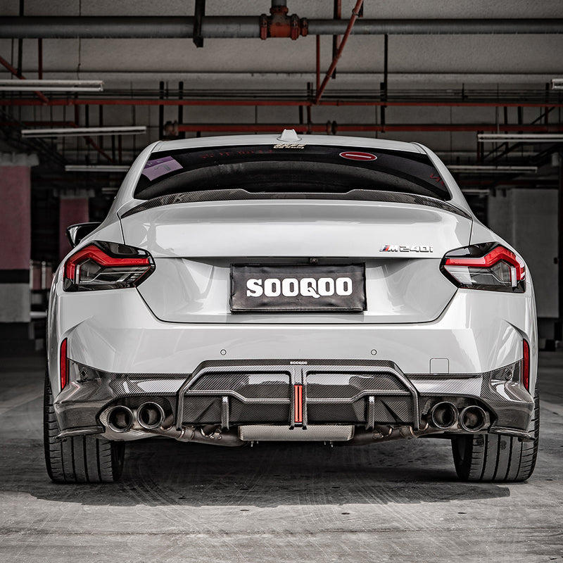 Sooqoo Style Pre Pregged Dry Carbon Fiber Rear Diffuser for BMW 2 Series G42 2022+