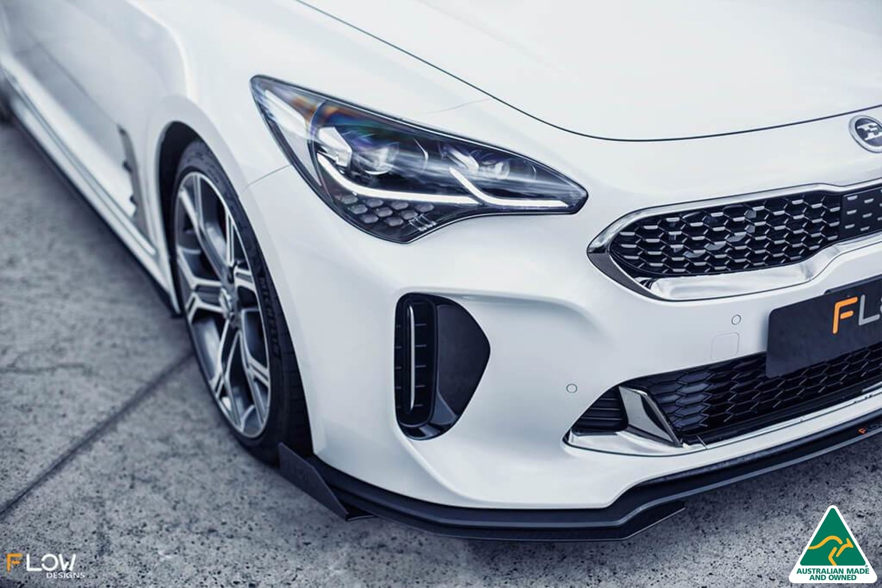 White Stinger CK GT Front Splitter Winglets