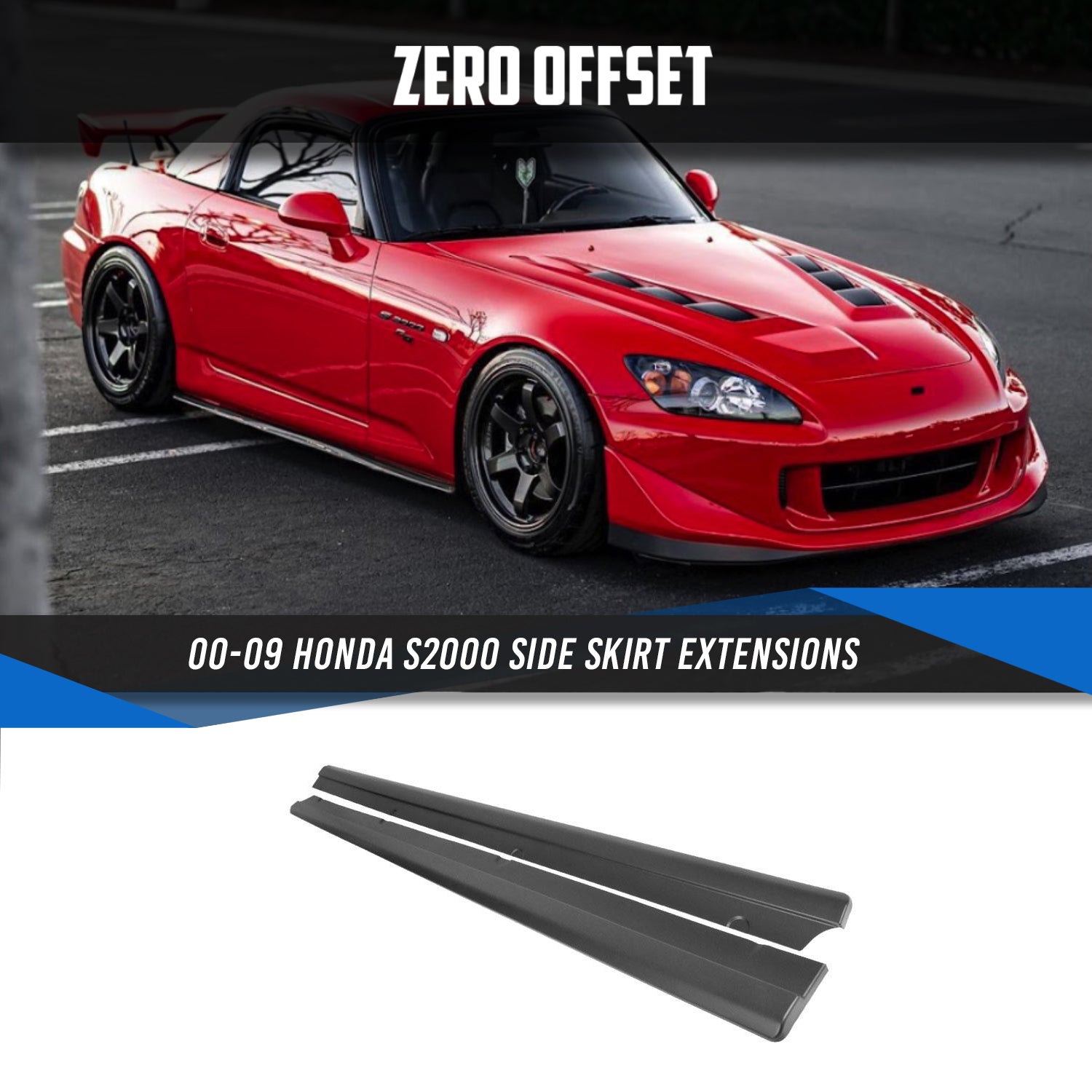 Spoon Style Side Skirt Extensions for Honda S2000 AP1 AP2 2000-2009