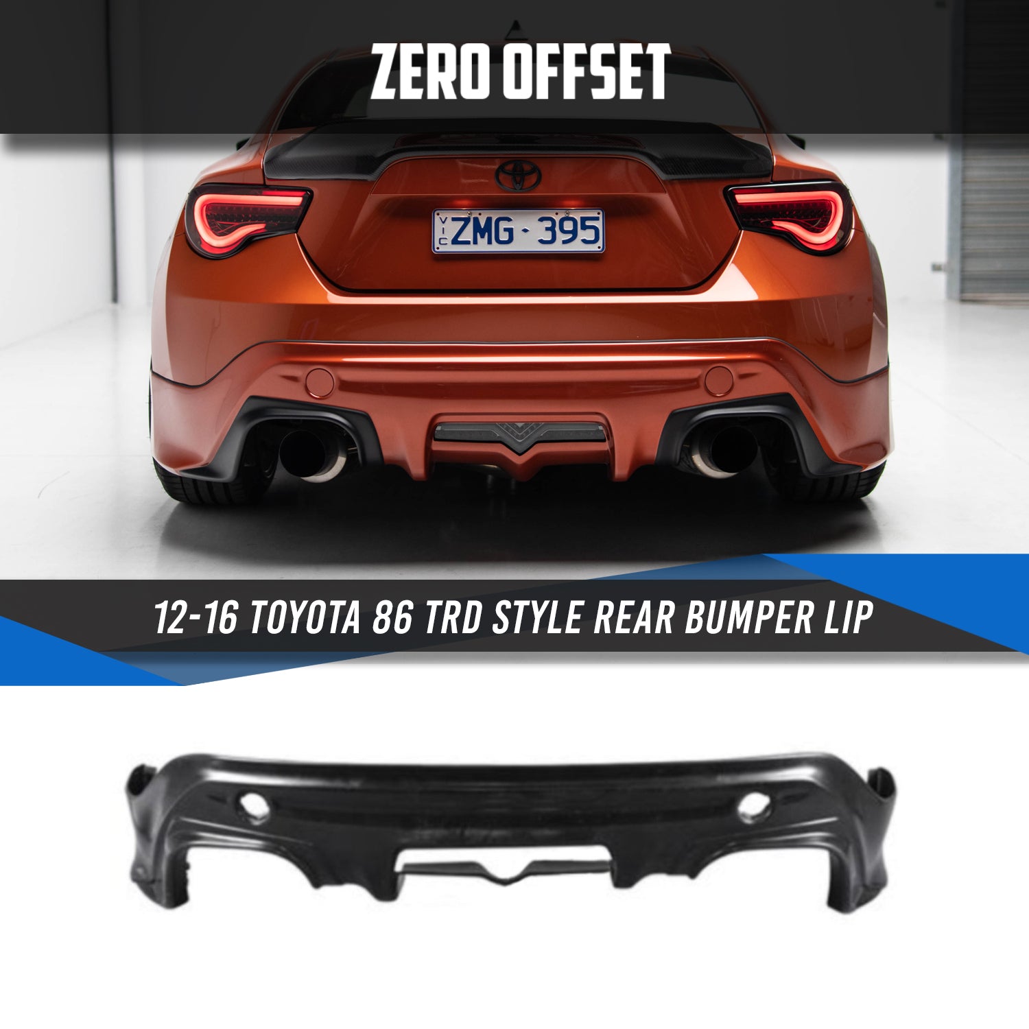 TRD Style Rear Bumper Lip for Toyota 86 (ZN6) 2012-2016 / Subaru BRZ (ZC6) 2012-2021