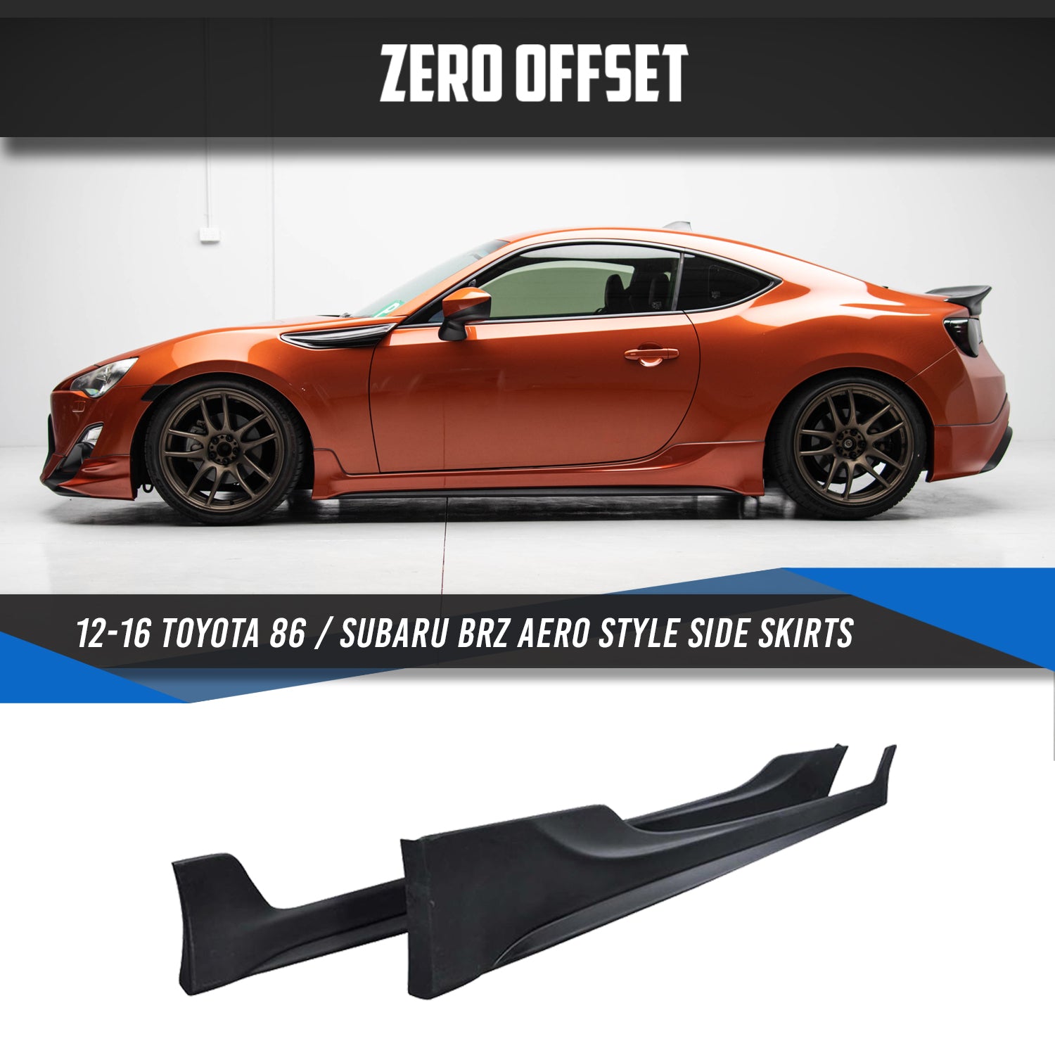 TRD V1 / Aero Nur Style Side Skirt for 12-21 Toyota 86 (ZN6)/Subaru BRZ (ZC6)