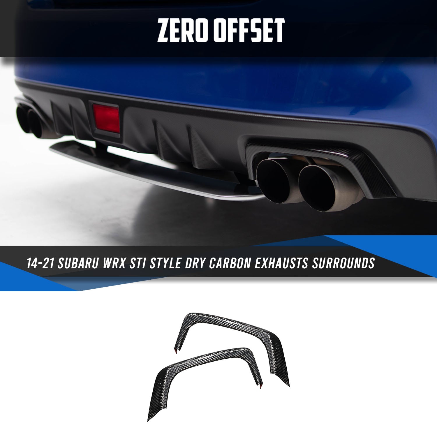 Dry Carbon Exhausts Surrounds for Subaru WRX VA 2014-2021