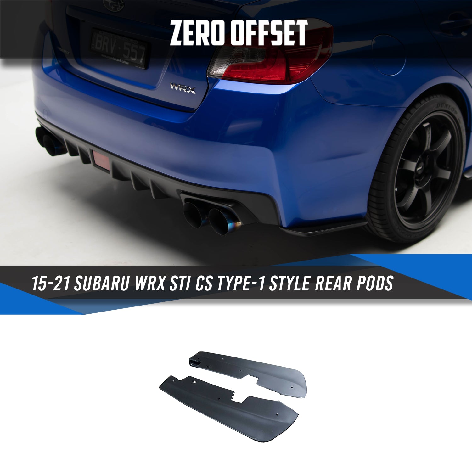 CS Style Rear Pods for Subaru WRX STI VA 2015-2021