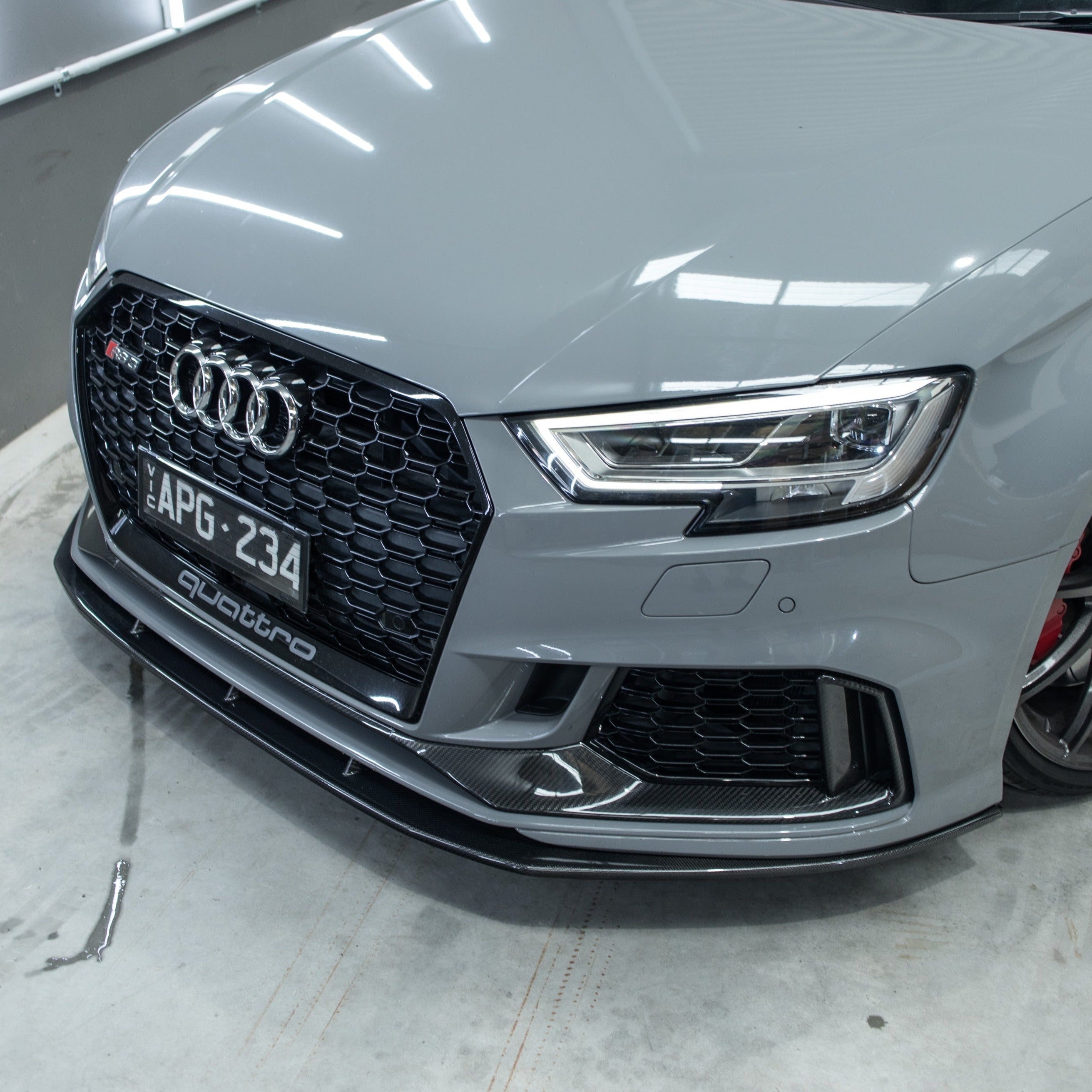 ZO Exclusive Front Lip for Audi RS3 17-21 (8V) [SEDAN] (Carbon Fibre)