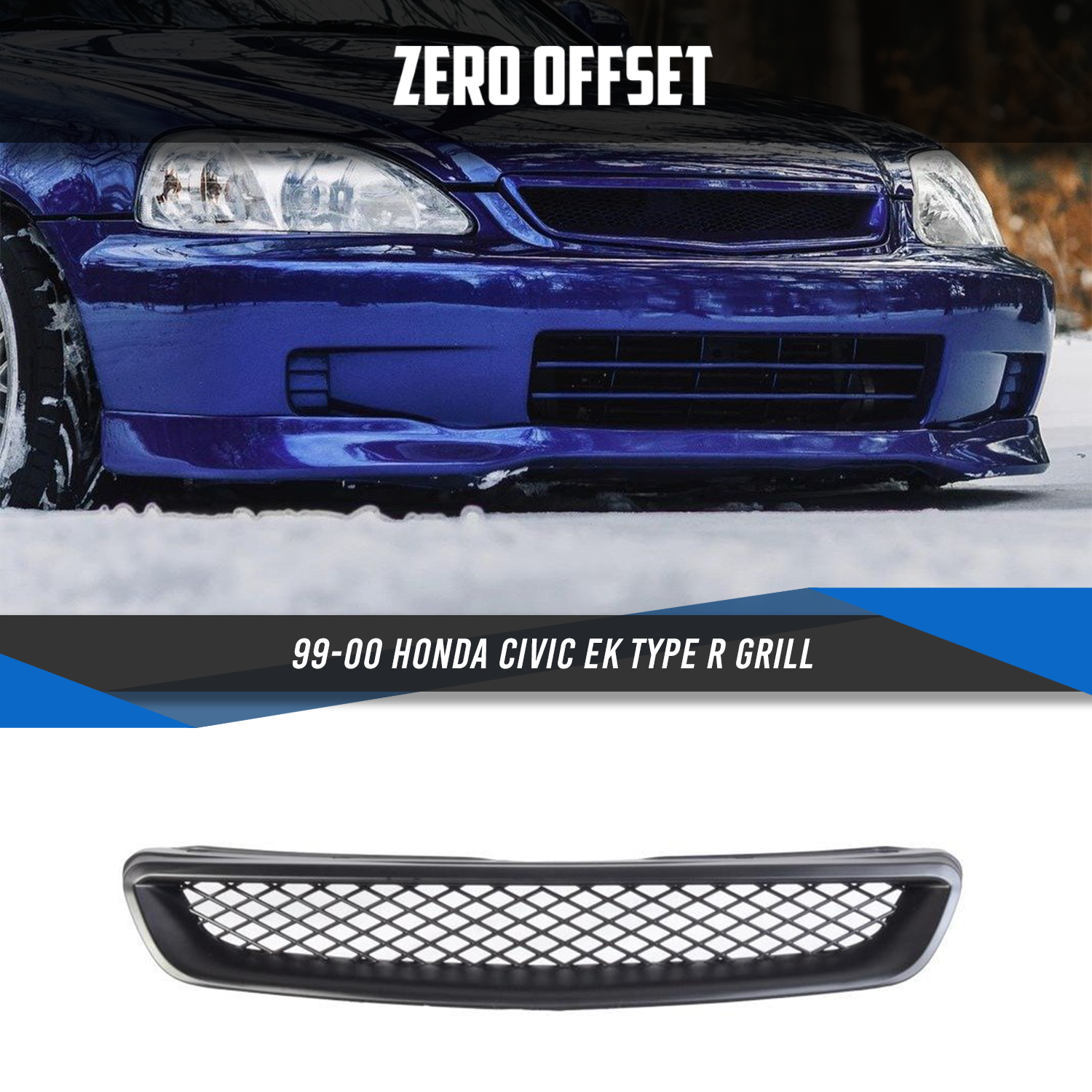 Type R Style Bumper Grill for Honda Civic EK 1999-2000