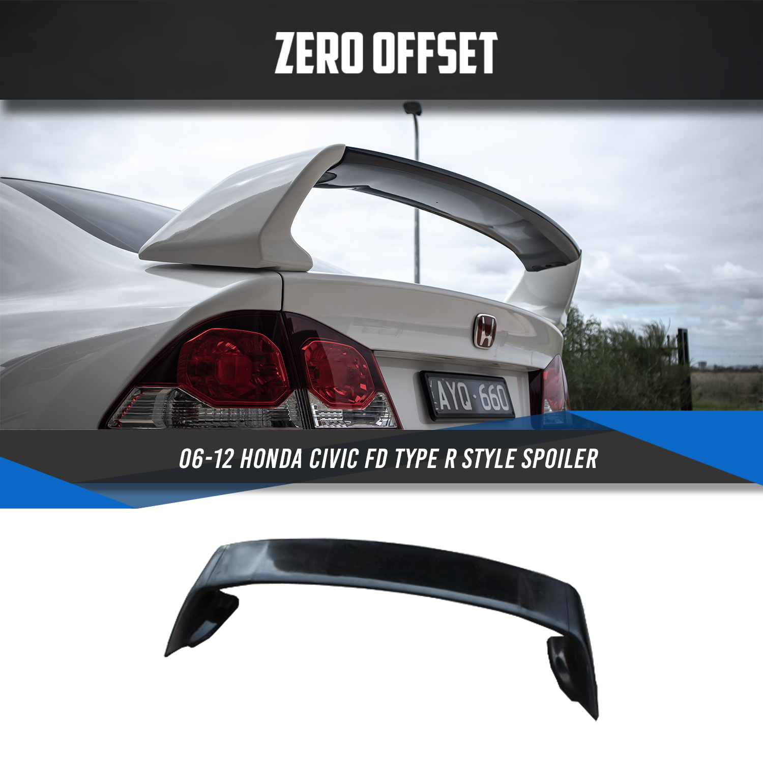 Type R Style Spoiler for Honda Civic FD 2006-2012