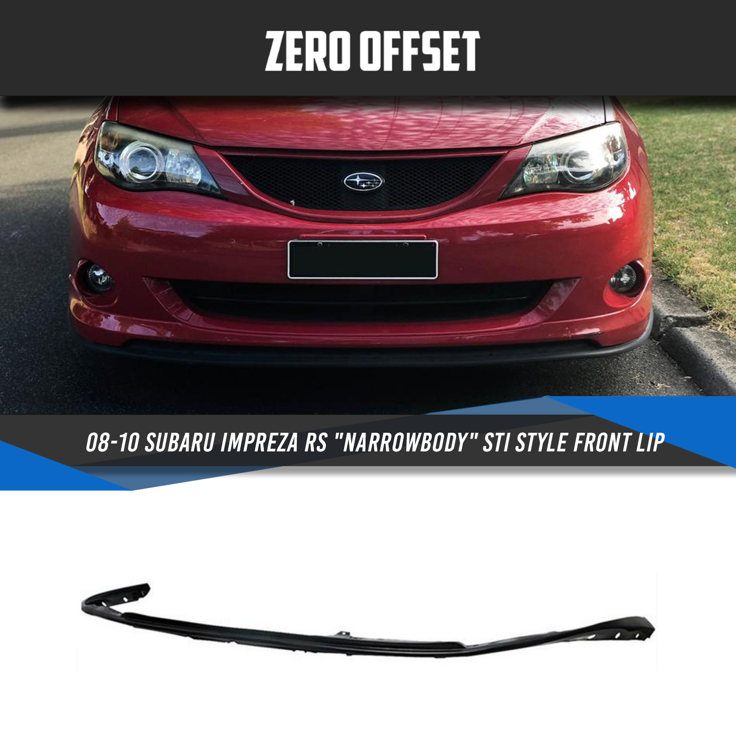 STI Style Front Lip for Subaru Impreza RS & WRX (Narrowbody) 2008-2010