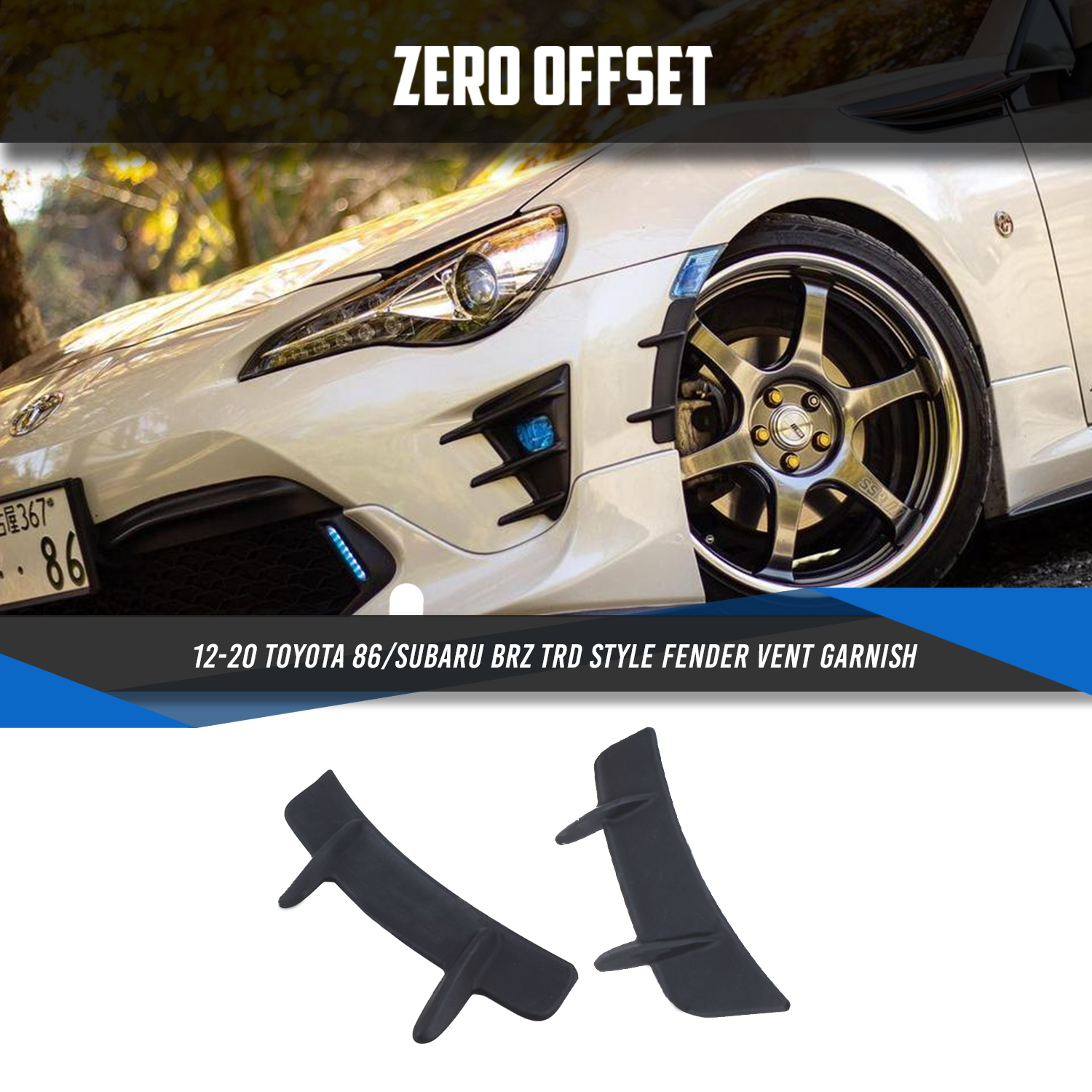 TRD Style Front + Rear Bumper Trims for 12-21 Toyota 86 (ZN6)/Subaru BRZ (ZC6)