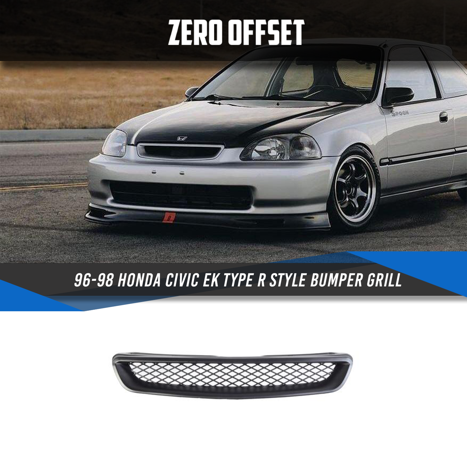 Type R Style Bumper Grill for Honda Civic EK 1996-1998