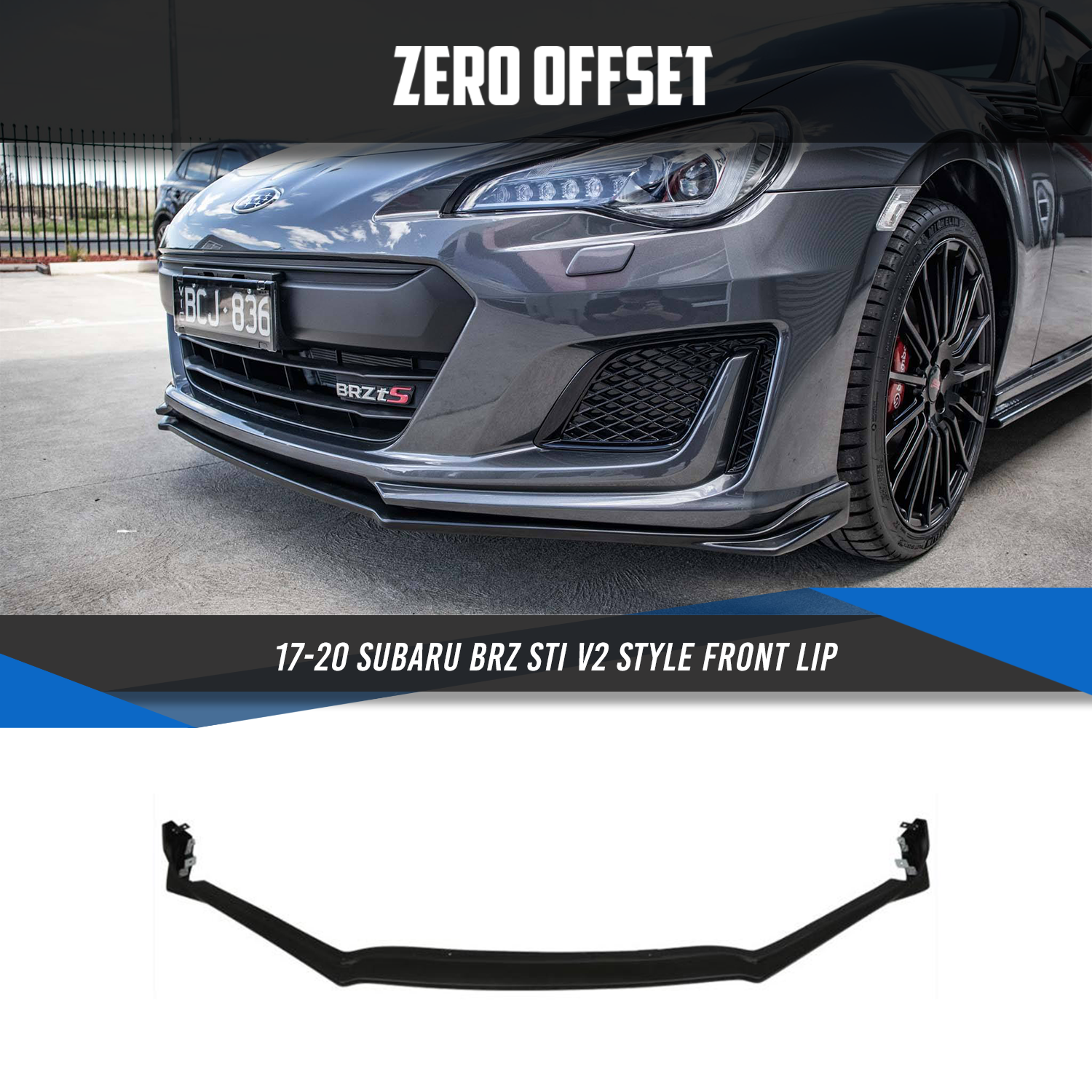 STI V2 Style Front Lip for Subaru BRZ (ZC6) 2017-2021