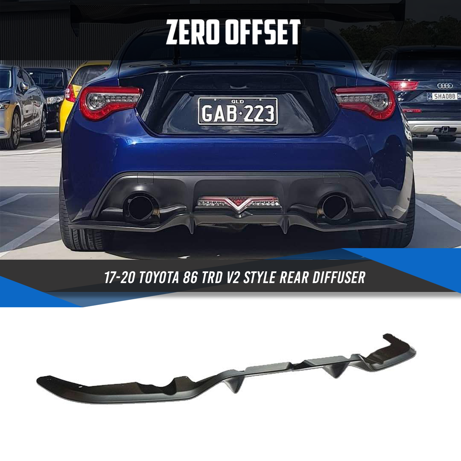 TRD V2 Style Rear Diffuser for Toyota 86 2017-2021