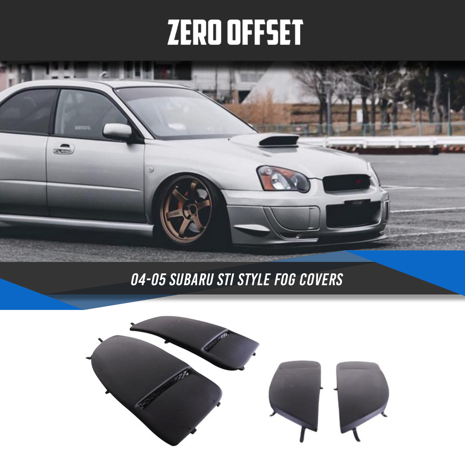 STI Style Fog Covers for Subaru Impreza WRX 2004-2005