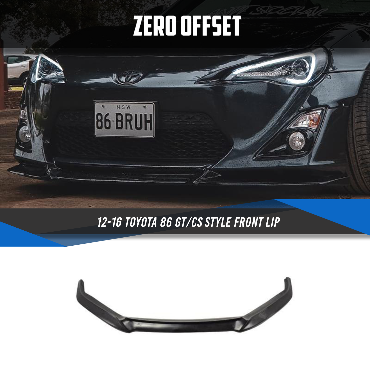 GT/CS Style Front Lip for Toyota 86 (ZN6) 2012-2016