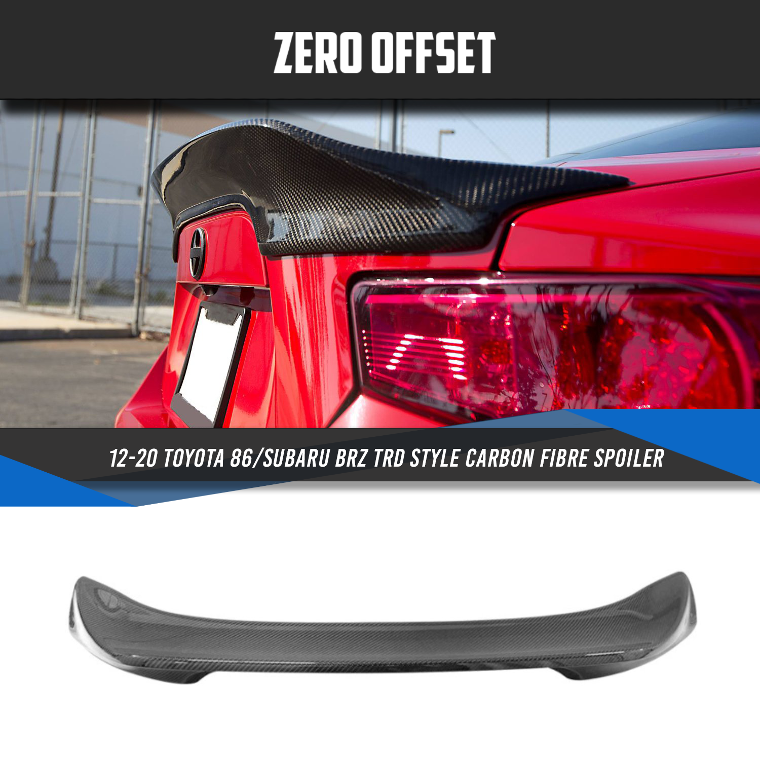 TRD Style Carbon Fibre Spoiler for 12-21 Toyota 86 (ZN6)/Subaru BRZ (Z