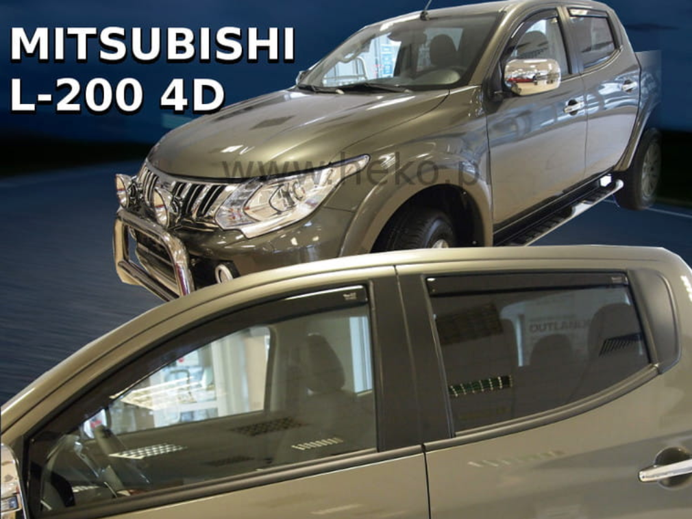 Slim-line Weather Shields - Mitsubishi Triton L200 4 Door 15+